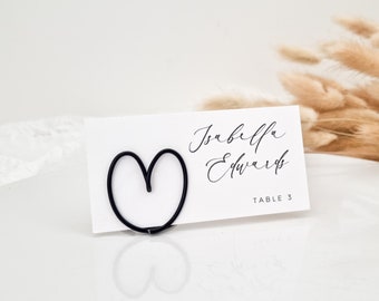 Heart Wire Place Name Holder - Place Card Holder - Photo Holder - Name Card Holder - Minimalist Wedding Table Decoration