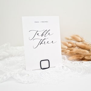 Square Wire Place Card Holder - Minimalist Photo Holder - Name Card Holder - Wedding Decoration - Table Number Holder