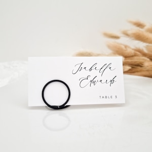 Porte-nom en fil de fer circulaire - Porte-cartes - Porte-photo - Porte-nom - Décoration de table de mariage minimaliste