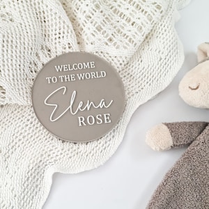 Personalised Birth Announcement Sign - Custom Baby Name Plaque - New Born Reveal Sign - New Baby Name Sign - Photo Prop