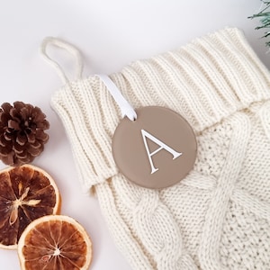 Personalised Initial Stocking Tag - Christmas Stocking Tags - Custom Gift Tag - Santa Sack Tag - Christmas Gift Tag