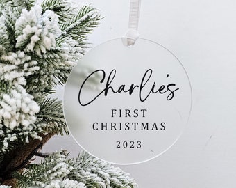 Baby's First Christmas Personalised Ornament - First Christmas Bauble - Keepsake Christmas Tree Ornament