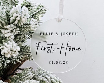 Personalised First Home Christmas Ornament - Custom New Home Ornament - Bauble Keepsake - Family Christmas Keepsake