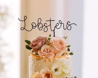 Lobsters Wedding Cake Topper - Wire Cake Topper - Be My Lobster - Minimalist Cake Topper - Rustic Wedding Topper