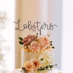 Lobsters Wedding Cake Topper - Wire Cake Topper - Be My Lobster - Minimalist Cake Topper - Rustic Wedding Topper