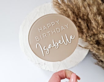 Acrylic Custom Happy Birthday Cake Topper - Acrylic Paddle Cake Topper - Birthday Cake Decor - Party Topper - Name Cake Topper