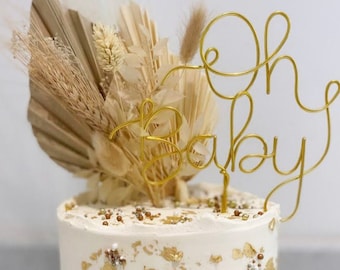 Oh Baby Cake Topper - Baby Shower Cake Topper - Wire Baby Shower Topper - Gender Reveal Topper