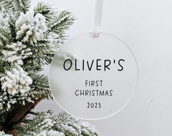 Personalised Baby's First Christmas Ornament - First Christmas Bauble - Keepsake Christmas Tree Ornament