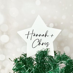 Personalised Couple Christmas Tree Topper - Custom Family Tree Topper - Personalised Christmas Star - Christmas Family Keepsake