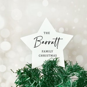 Personalised Family Name Christmas Tree Topper - Custom Family Tree Topper - Personalised Christmas Star - Christmas Family Keepsake