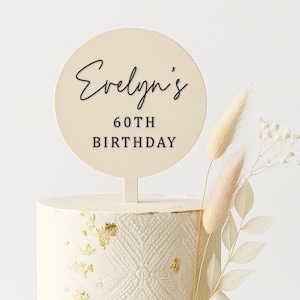 Personalised Birthday Cake Topper - 1st 50th 30th Birthday Cake Topper - Acrylic Paddle Cake Topper - Birthday Cake Decor - Name Cake Topper
