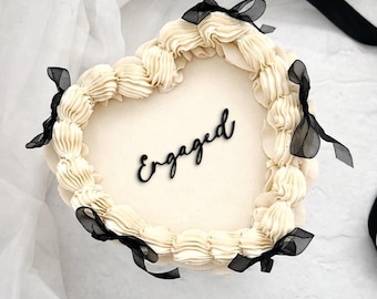 Engaged Cake Charm - Engagement Party Cake Topper
