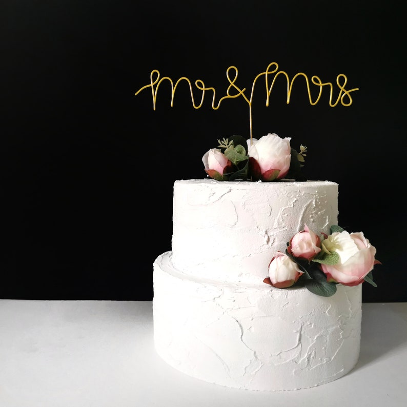 Mr and Mrs Cake Topper Wire Cake Topper Wedding Cake Etsy UK