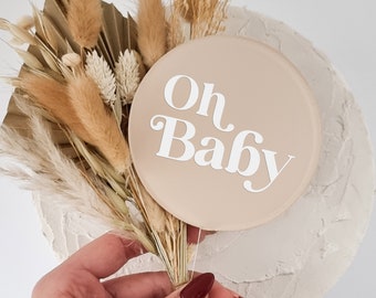 Acrylic Oh Baby Cake Topper - Baby Shower Topper - Acrylic Cake Topper - Baby Shower Decor - Gender Reveal
