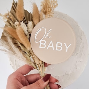 Acrylic Oh Baby Cake Topper - Baby Shower Topper - Acrylic Cake Topper - Baby Shower Decor - Gender Reveal