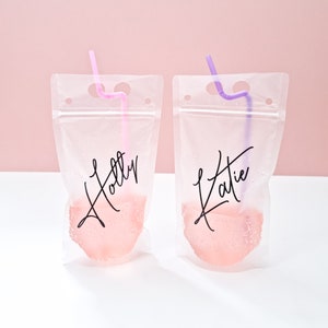 Personalised Reusable Drink Pouches - Adult Drink Pouch - Festival Drinks Pouch - Custom Drink Pouch - Hen Party Gifts - Bridesmaid Gifts