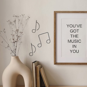 Music Note Wall Sign Set - Music Note Wire Wall Art - Wire Music Note - Bedroom Decor - Housewarming Gift