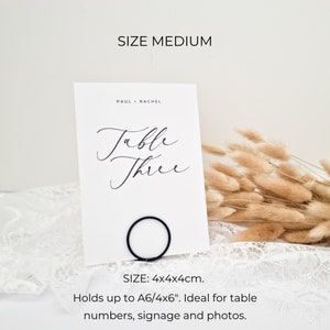 Circle Wire Table Number Holder Place Name Holder Photo Holder Name Card Holder Minimalist Wedding Table Decoration image 4