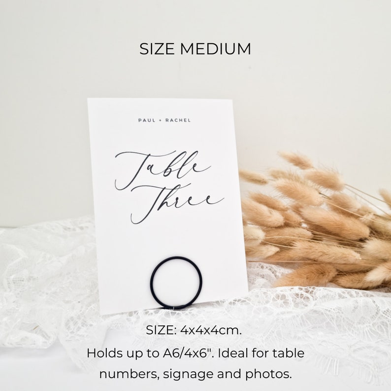 Circle Wire Table Number Holder Place Name Holder Photo Holder Name Card Holder Minimalist Wedding Table Decoration image 4