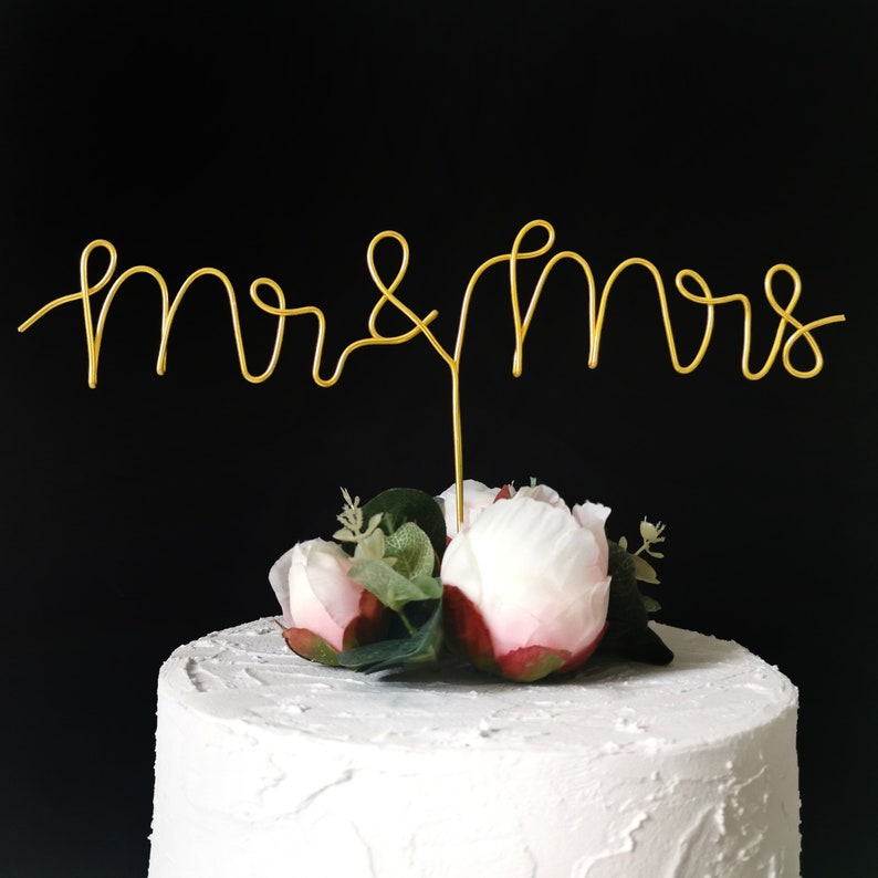 Mr and Mrs Cake Topper Wire Cake Topper Wedding Cake Etsy UK