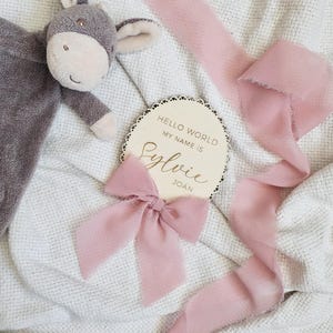 Personalised Birth Announcement Sign - Custom Wood Baby Name Plaque - New Born Reveal Sign - New Baby Name Sign - Photo Prop