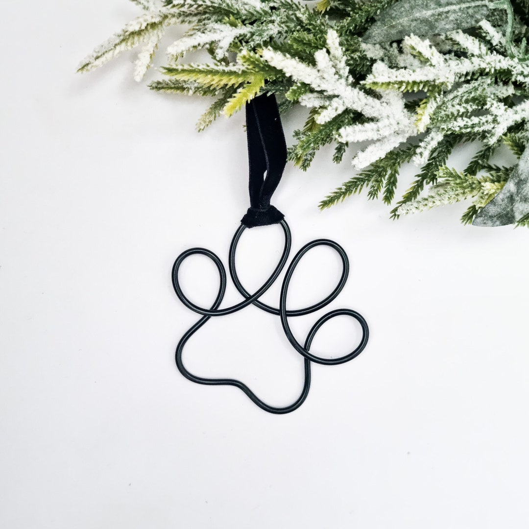 Wire Paw Print Bauble Pet Bauble Pet Ornament Pet Memorial Ornament Cat