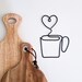 Wire Heart Coffee Tea Cup Sign - Love Coffee Mug Wall Art - Wall Decor - Kitchen Decor - Housewarming Gift - Kitchen Wall Art - Coffee Sign 