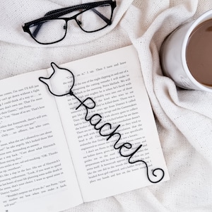 Cat Name Bookmark - Wire Custom Bookmark - Cat Bookmark Gift - Planner Marker - Back to School Gift - Teacher Gift - Book Lovers Gift