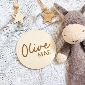 Personalised Birth Announcement Sign - Custom Wood Baby Name Plaque - New Born Reveal Sign - New Baby Name Sign - Photo Prop
