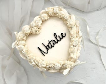 Acrylic Name Charm - Gold Mirror Cake Charm - Acrylic Cake Decoration - Acrylic Birthday Cake Topper - Name Cake Topper