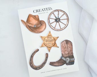 Cowboy Cake Decorations Set - Rodeo Cake Charms