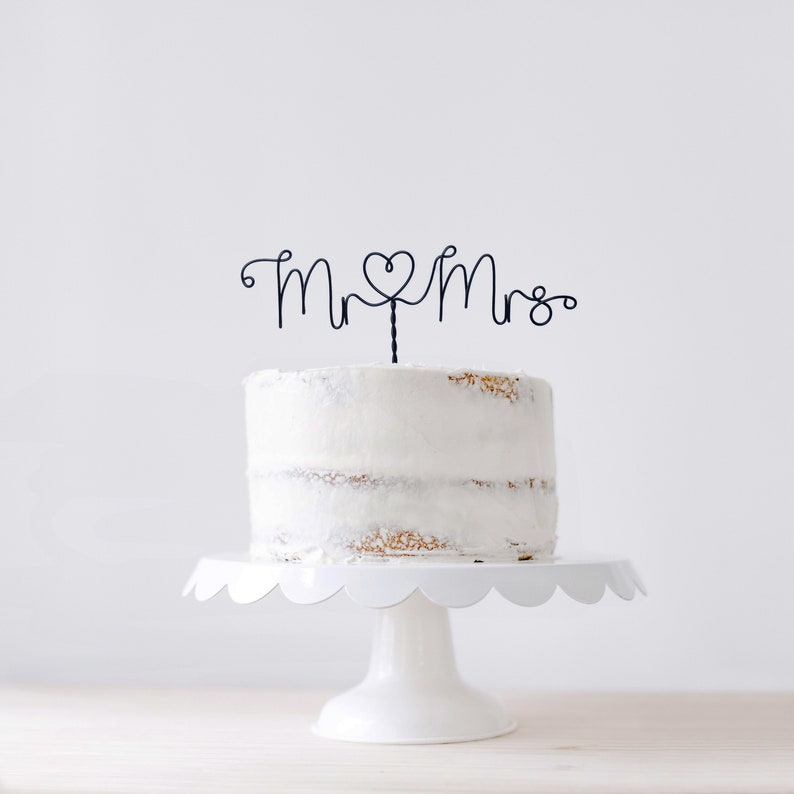 Mr and Mrs Cake Topper Wire Cake Topper Wedding Cake Etsy UK