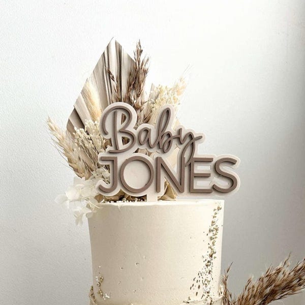 Personalised Baby Cake Topper - Baby Shower Cake Topper