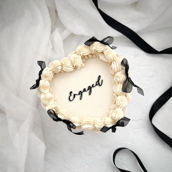Engaged Cake Charm - Engagement Party Cake Topper