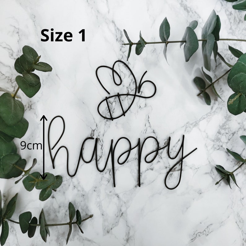 Bee Happy Wire Wall Art Bumble Bee Wall Decor Wire Art Etsy UK