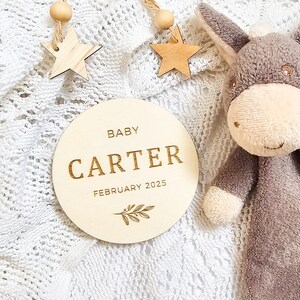 Personalised Birth Announcement Sign - Custom Wood Baby Name Plaque - New Born Reveal Sign - New Baby Name Sign - Photo Prop