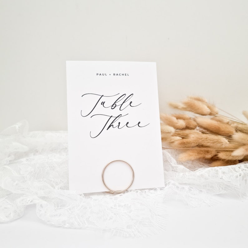 Circle Wire Table Number Holder Place Name Holder Photo Holder Name Card Holder Minimalist Wedding Table Decoration image 6