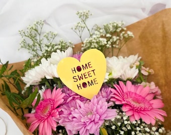 Home Sweet Home Bouquet Pick – Acrylic Flower Decoration, Housewarming Bouquet Keepsake Pick