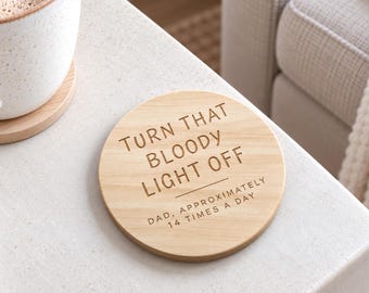 Personalised Funny Quote Coaster, Things Dad Always Says