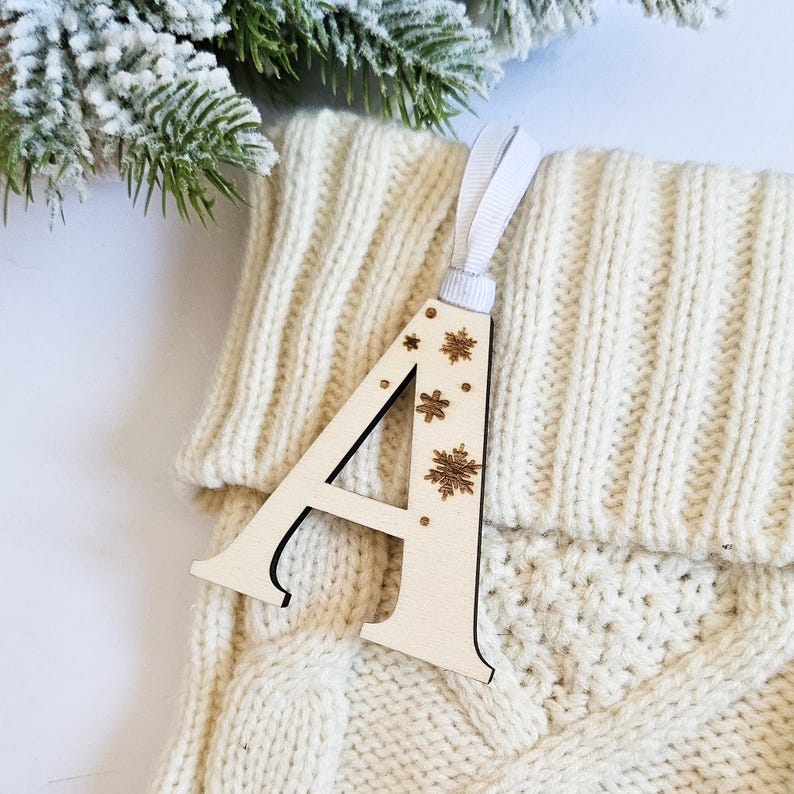 Personalised Initial Bauble - Custom Wood Initial Ornament - Etsy