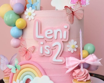 Pink Pig Name is Age Cake Charm | Pink Pig Inspired Birthday Cake Topper