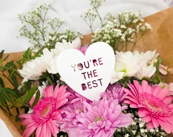 You’re the Best Bouquet Pick – Acrylic Flower Decoration, Thank You & Appreciation Bouquet Gift Pick
