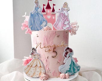 Personalised Princess Cake Decorating Set, Custom Princess Cake Topper Bundle