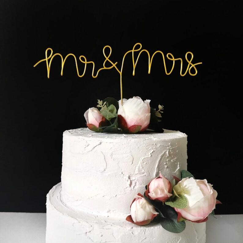 Mr and Mrs Cake Topper Wire Cake Topper Wedding Cake Etsy UK