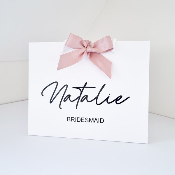 Personalised Bridesmaid Gift Bags - Luxury Custom Name Gift Bags - Bridal Party Bags - Personalised Gift Bags