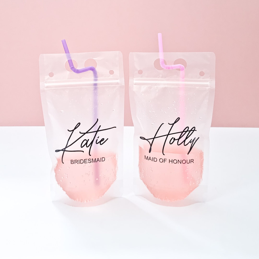 Personalised Drink Pouches Adult Drink Pouch Reusable Drink Pouch Hen