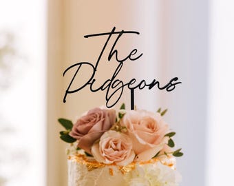 Personalised Surname Wedding Cake Topper – Custom Wedding Keepsake