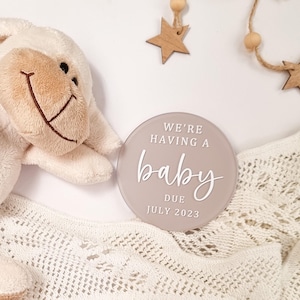 We&#39;re Having A Baby Personalised Baby Name Plaque - Custom Birth Announcement Sign - New Born Reveal Sign - New Baby Name Sign - Photo Prop