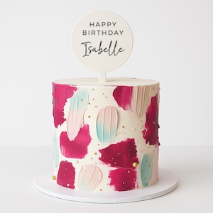 Acrylic Custom Happy Birthday Cake Topper - Acrylic Paddle Cake Topper - Birthday Cake Decor - Party Topper - Name Cake Topper