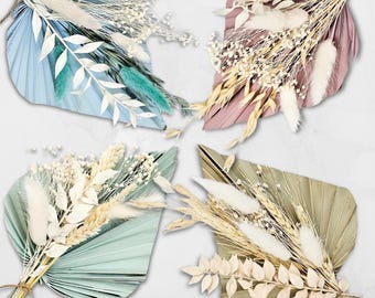 Palm Spear Dried Flowers Cake Topper - Boho Cake Topper - Dried Flowers for Cake Decoration - Cake Topper Flower Arrangement